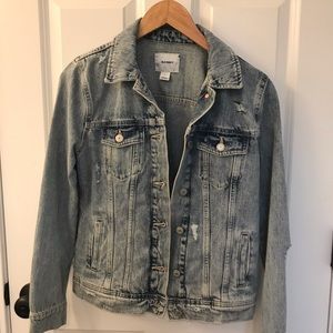 Distressed denim jacket